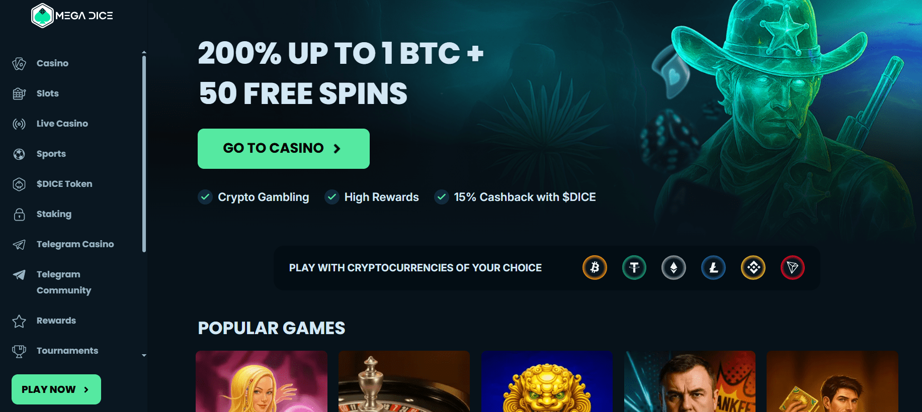 MegaDice Litecoin gambling website